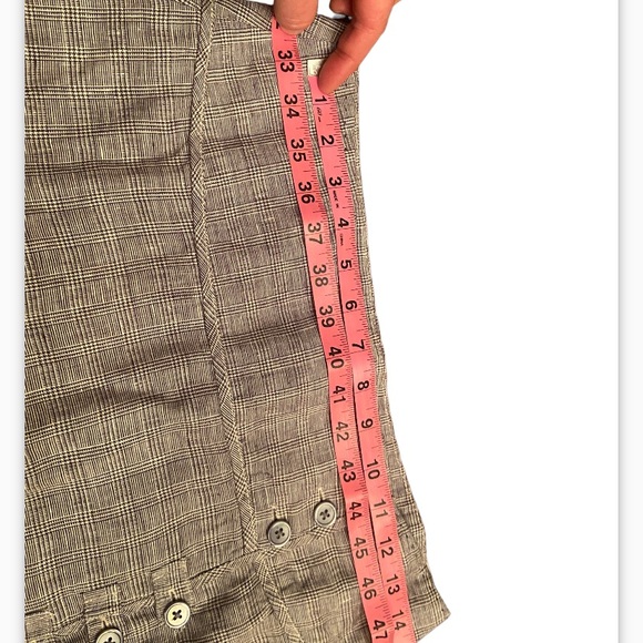 Cassis linen plaid skirt size 4 - Picture 7 of 8